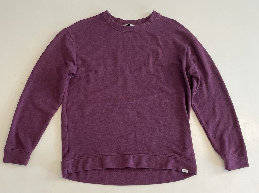 Orvis Women's Long Sleeve Soft Cozy Crewneck Pullover Purple Large Boxy Oversize